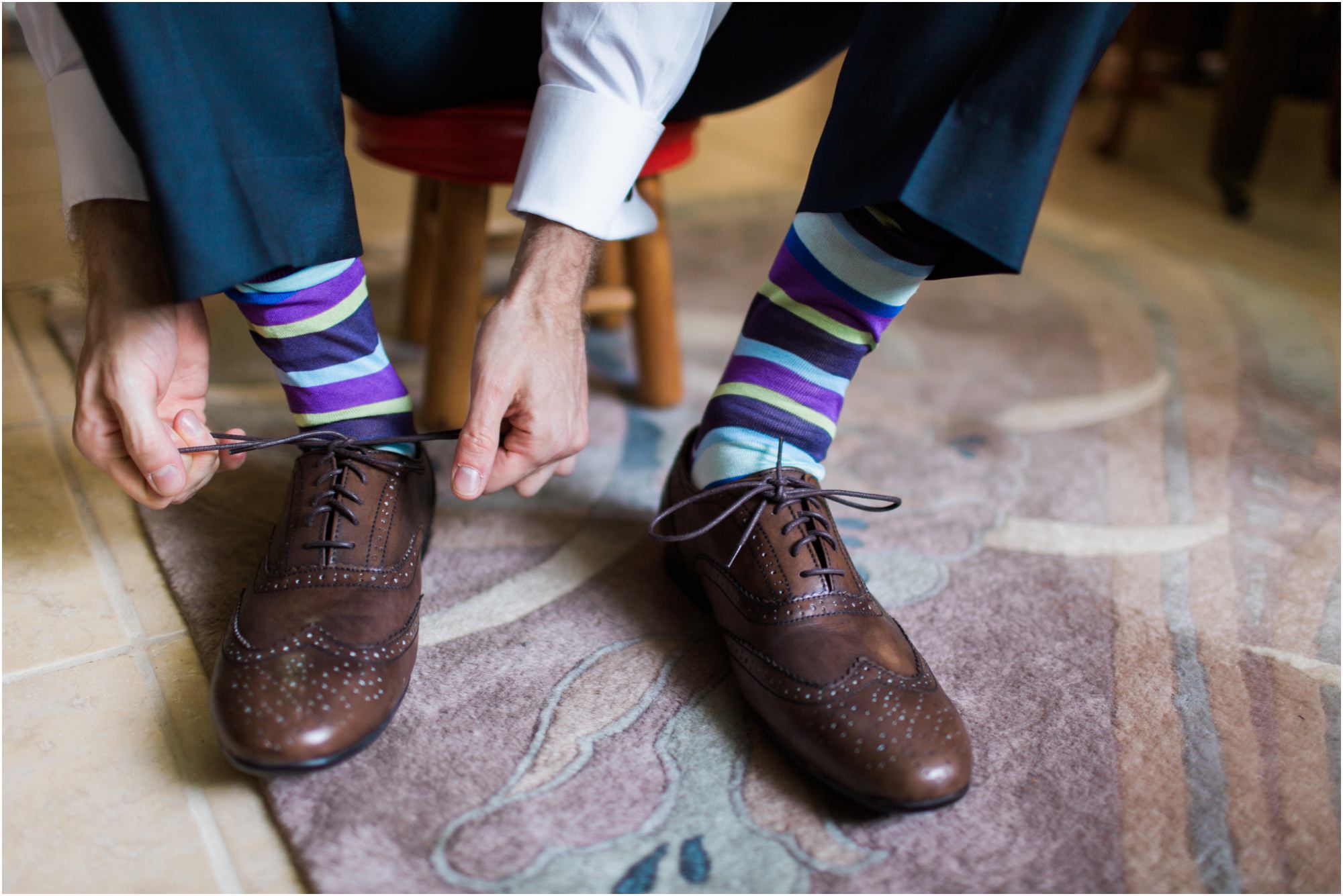 purple striped wedding socks