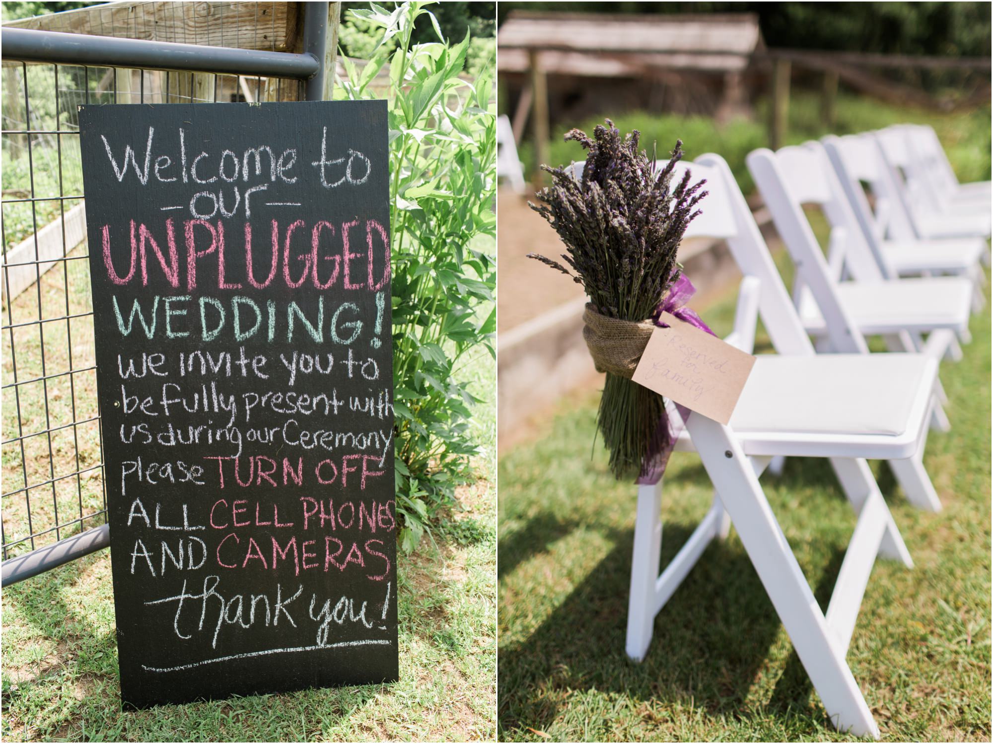 unplugged wedding sign at spirit horse farm