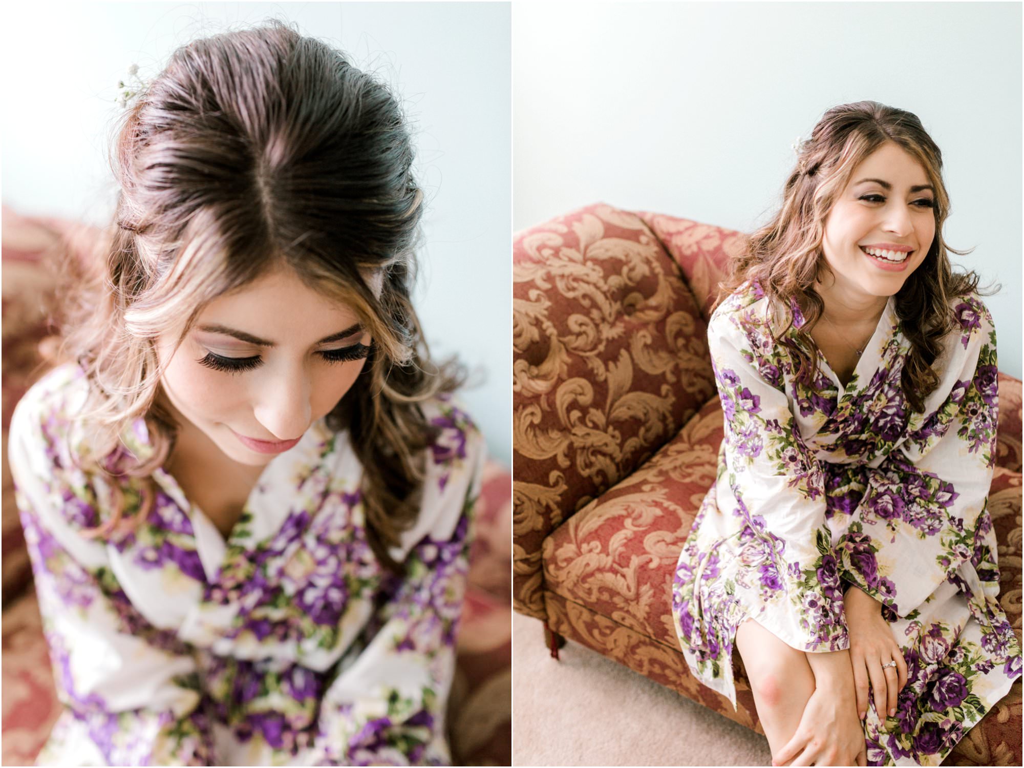 purple bridal robe