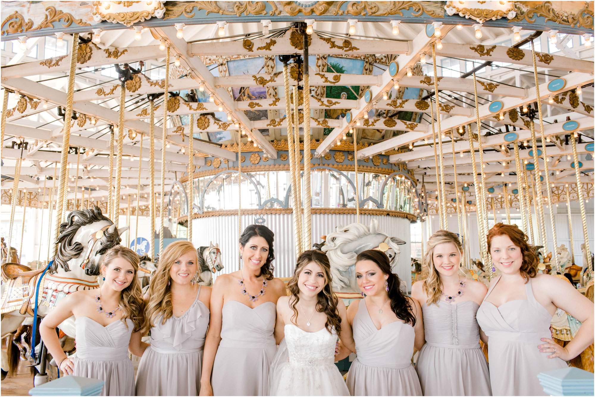 bridesmaids on carousel