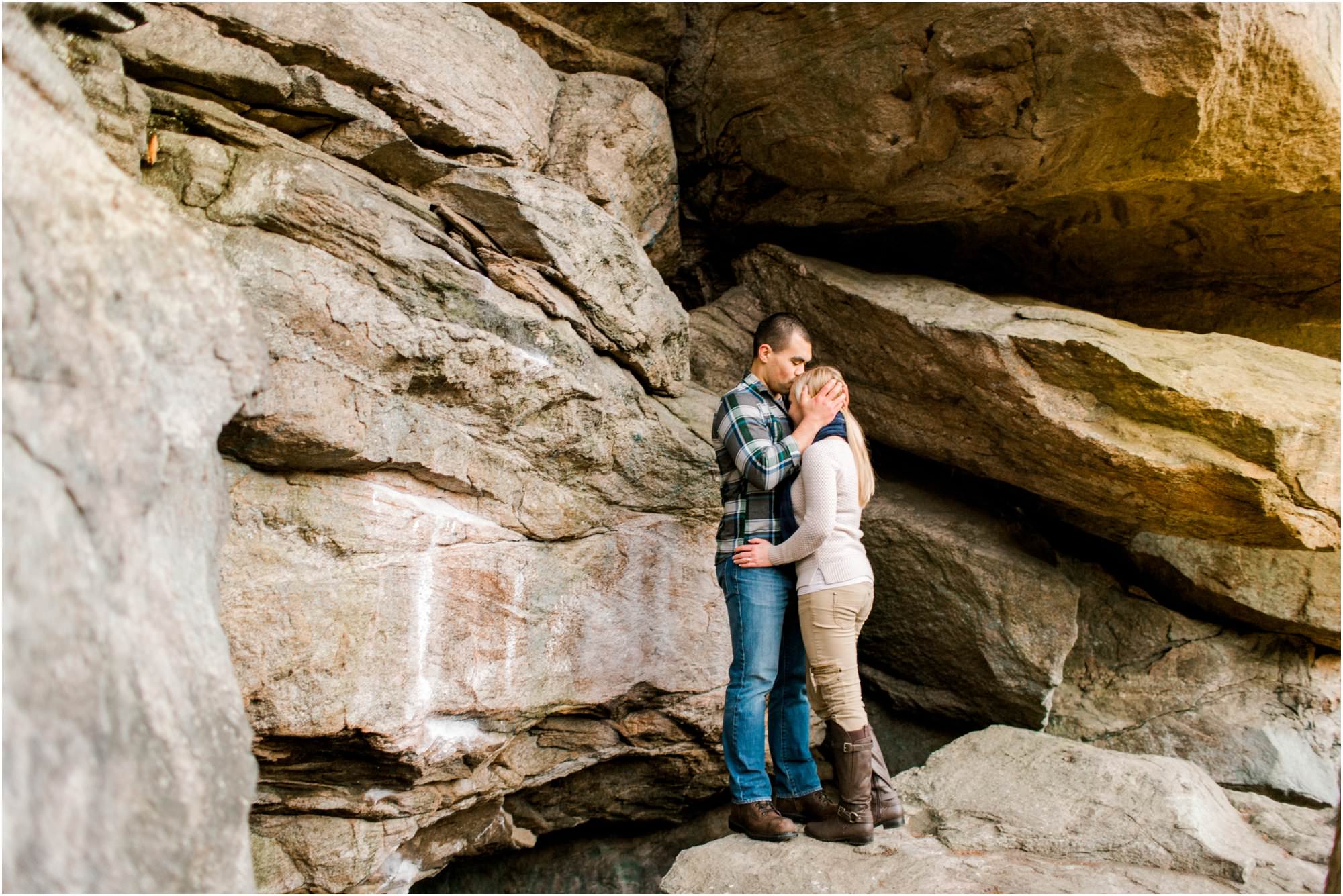 wintery chatfield hollow state park engagement