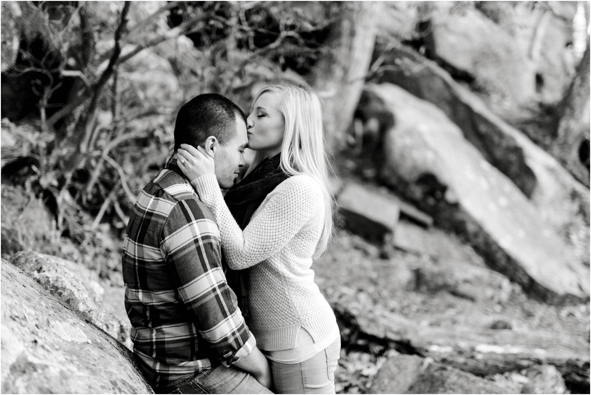 wintery chatfield hollow state park engagement