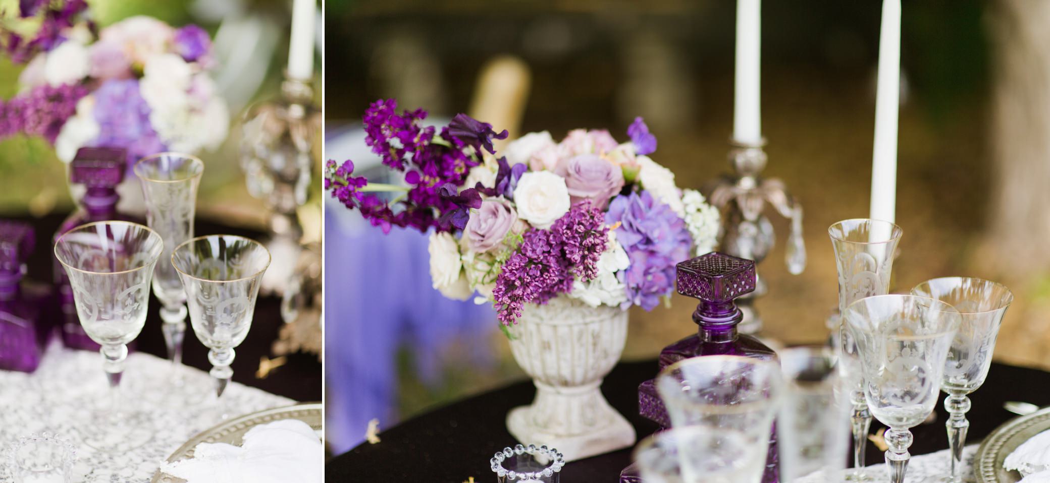 lord thompson manor + purple wedding details