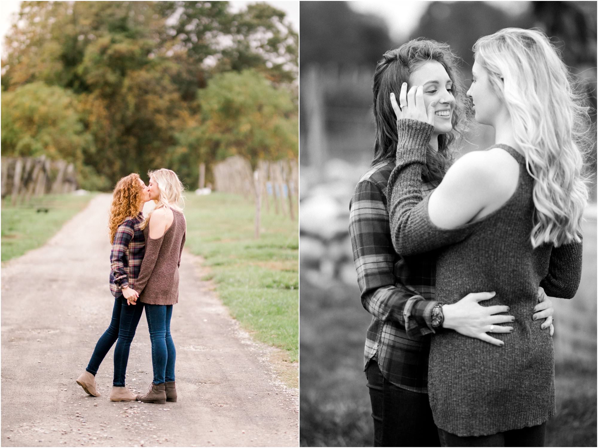 cozy fall chamard engagement session