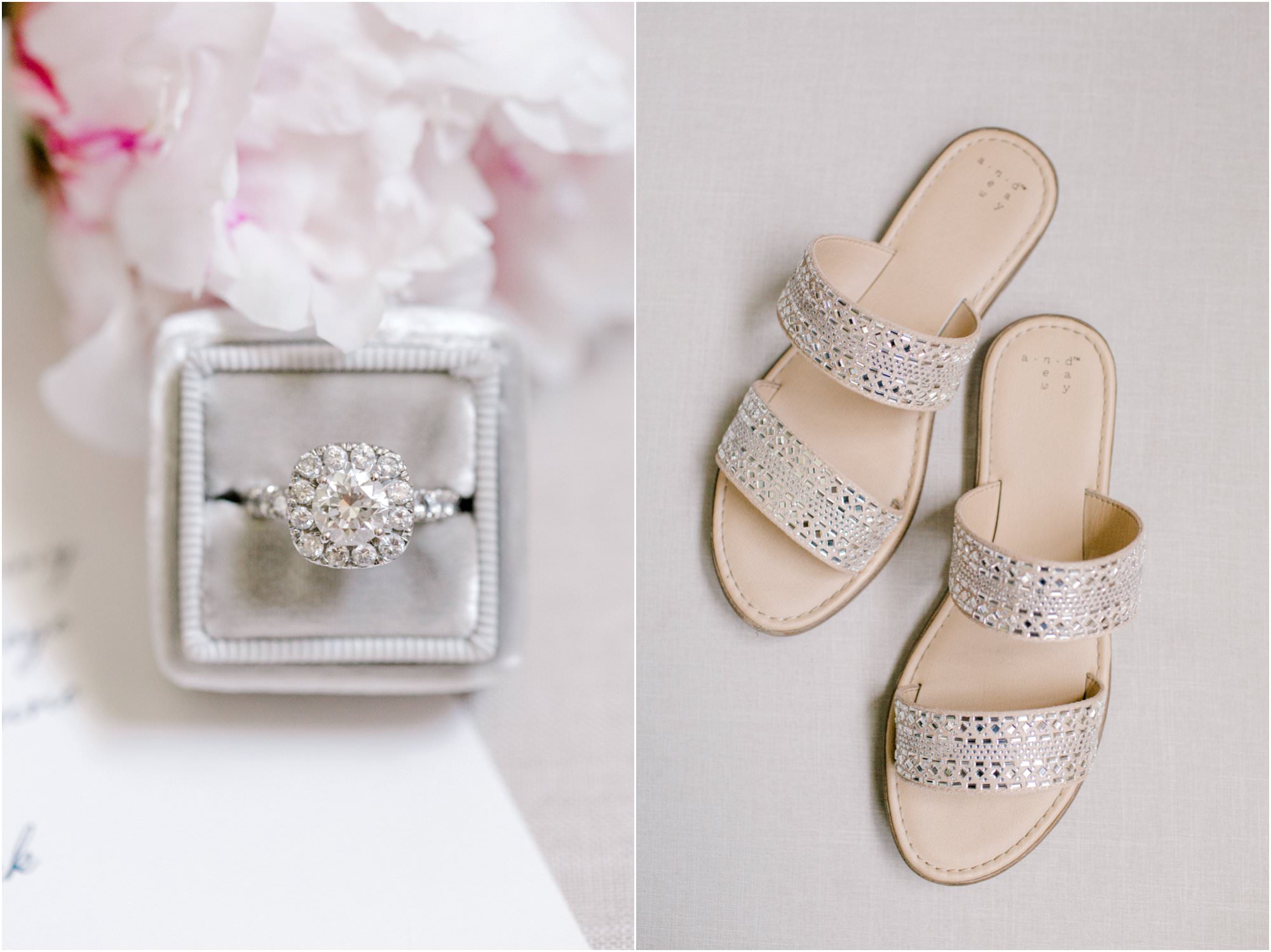 neutral summer south farms wedding connecticut sparkly wedding shoes