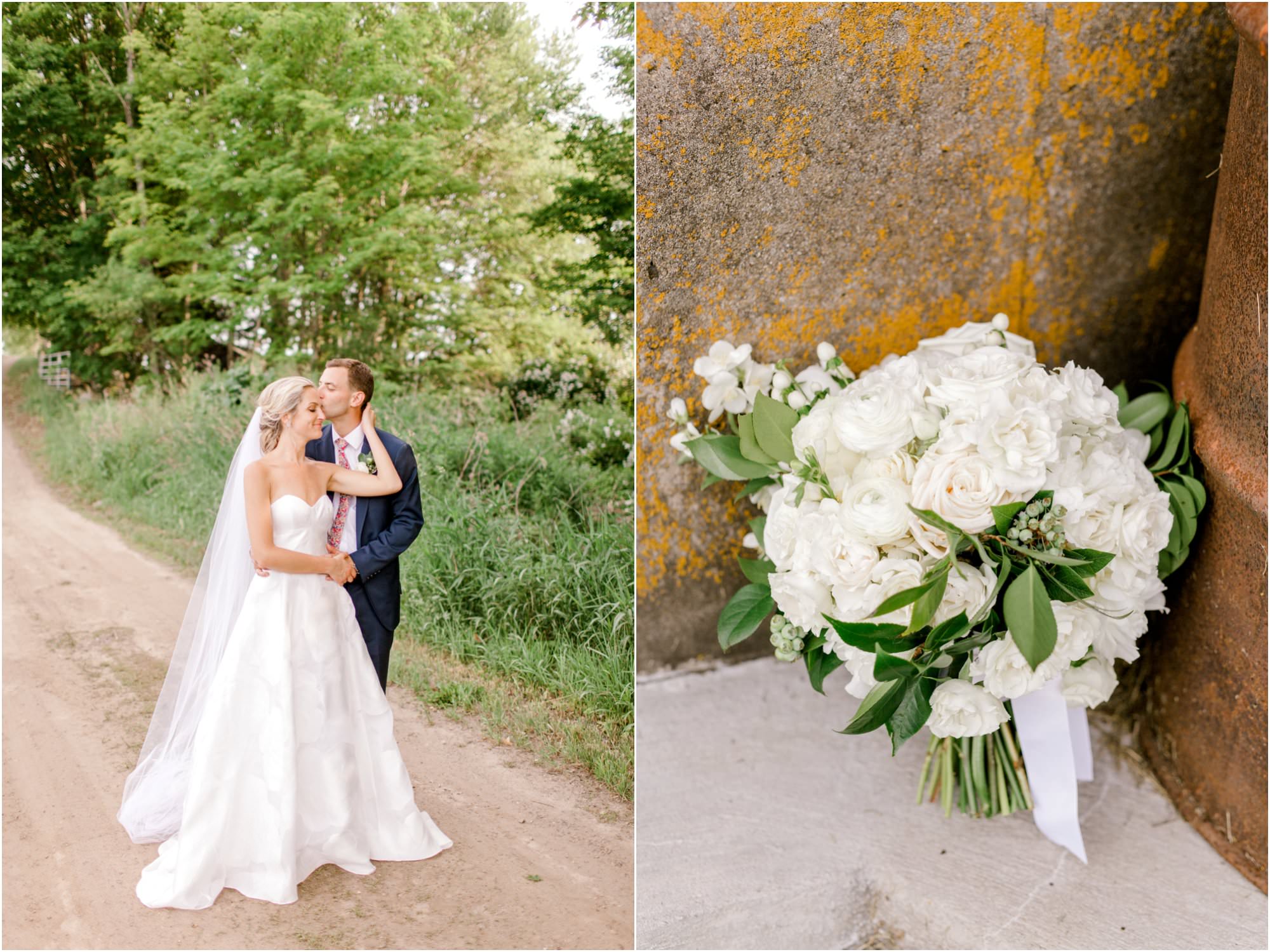  neutral summer south farms wedding connecticut white bridal bouquet