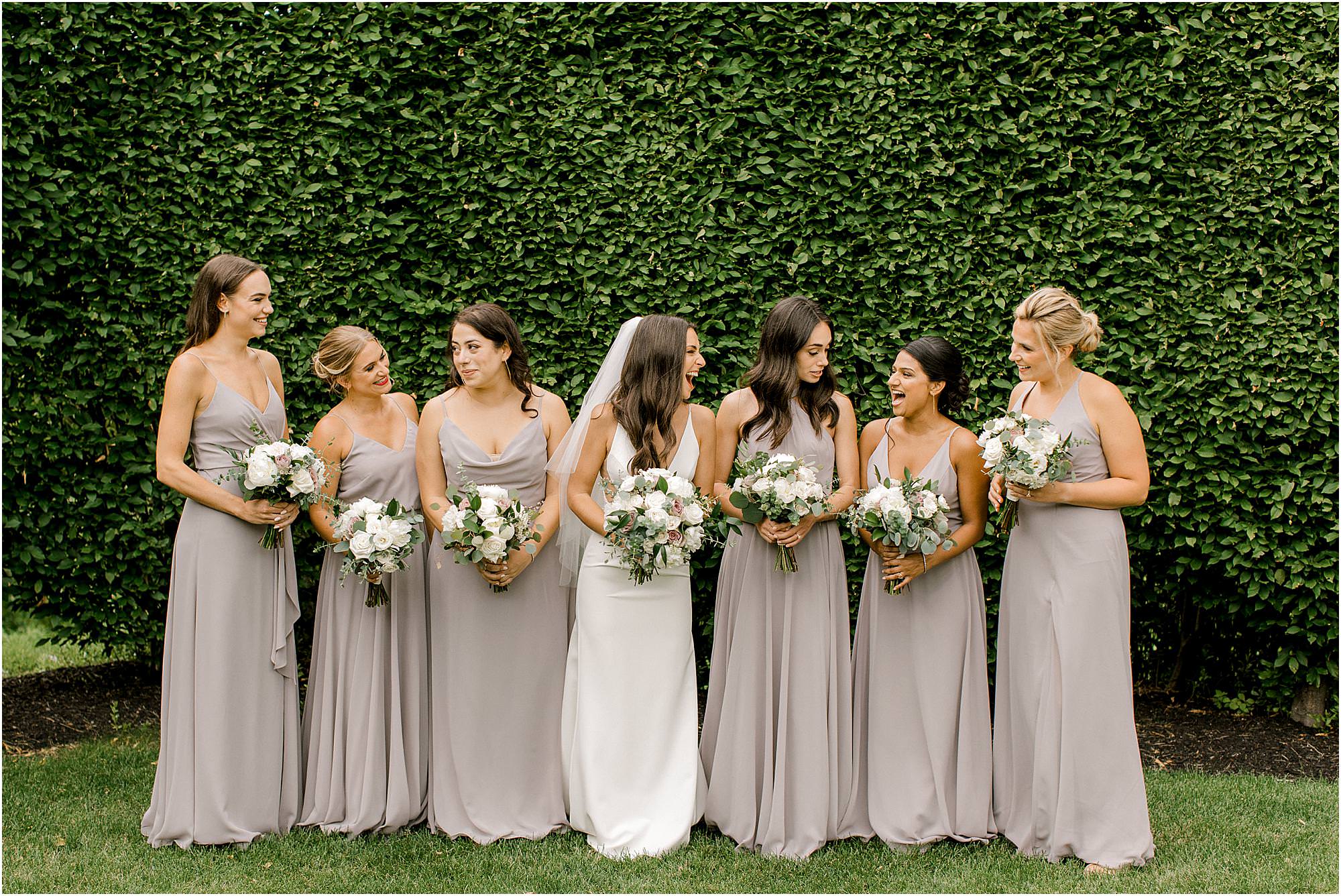 grey bridesmaid photos